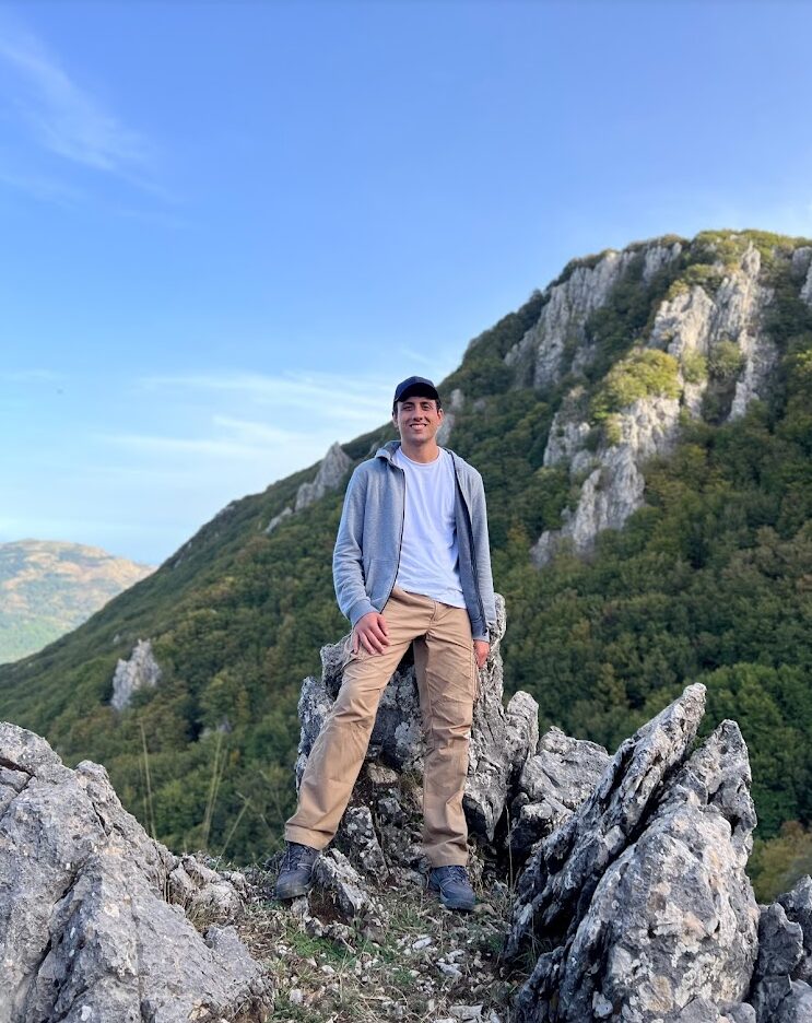 Man standing on a rock inside the Madonie Park in Sicily