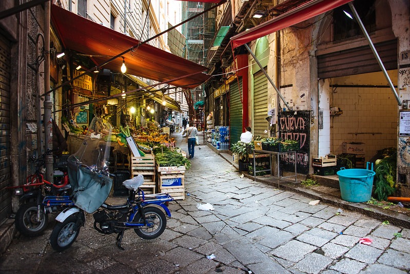 Picture of the famous vucciria market, in palermo