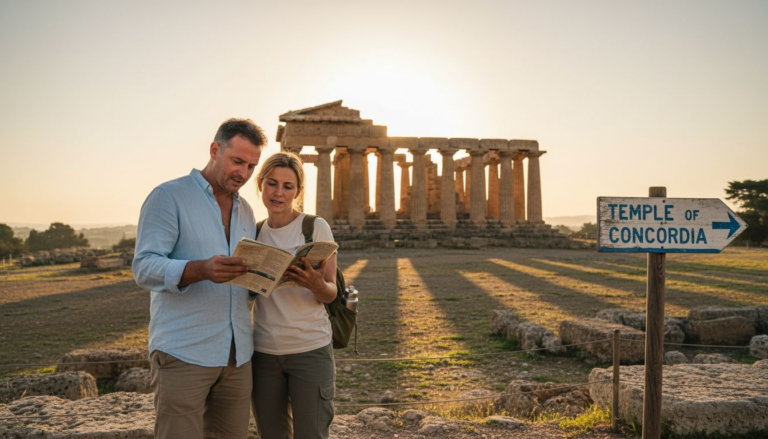 Couple exploring Valley of the Temples ruins