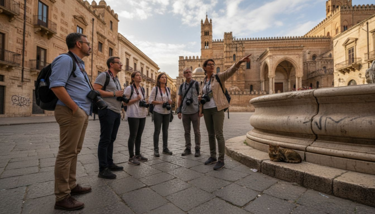 Palermo cityscape with historic landmarks