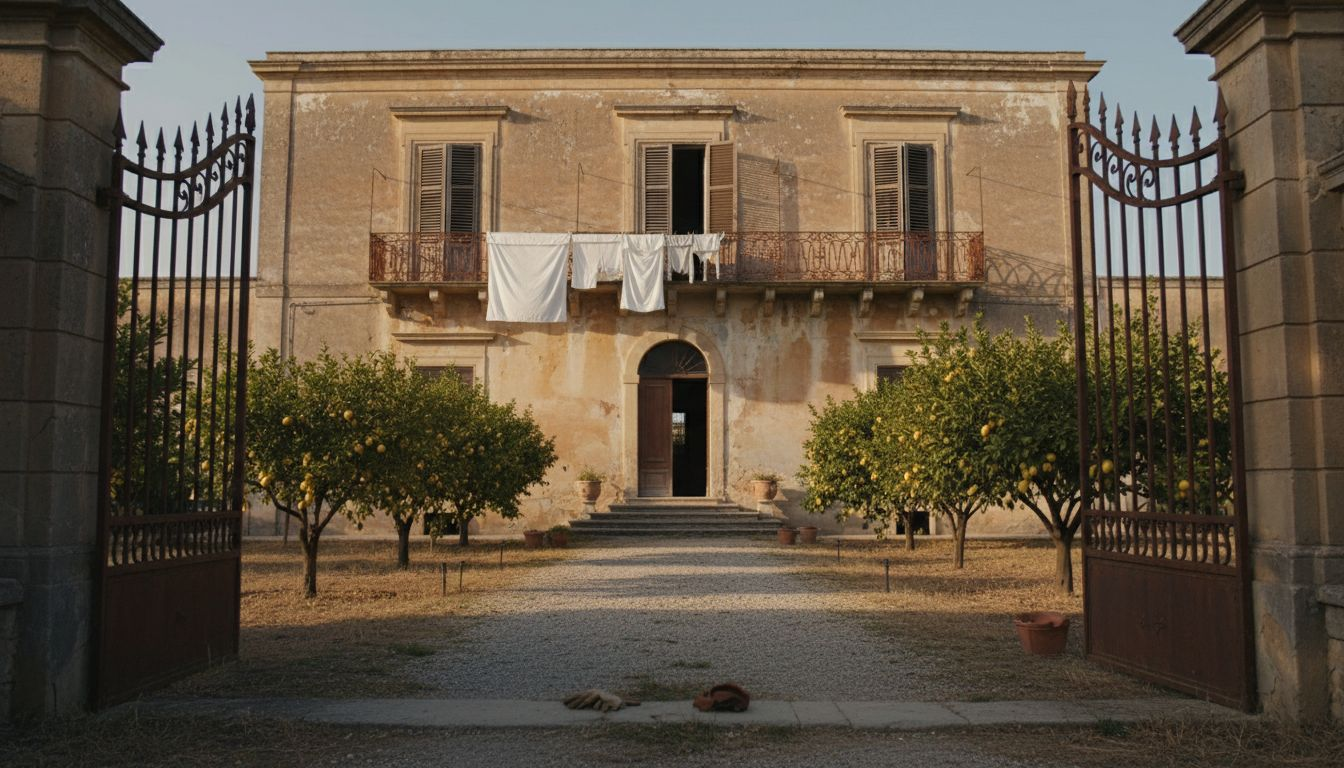 18th-century Sicilian villa amidst countryside landscape