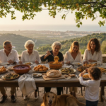 Sicilian family lunch on terrace